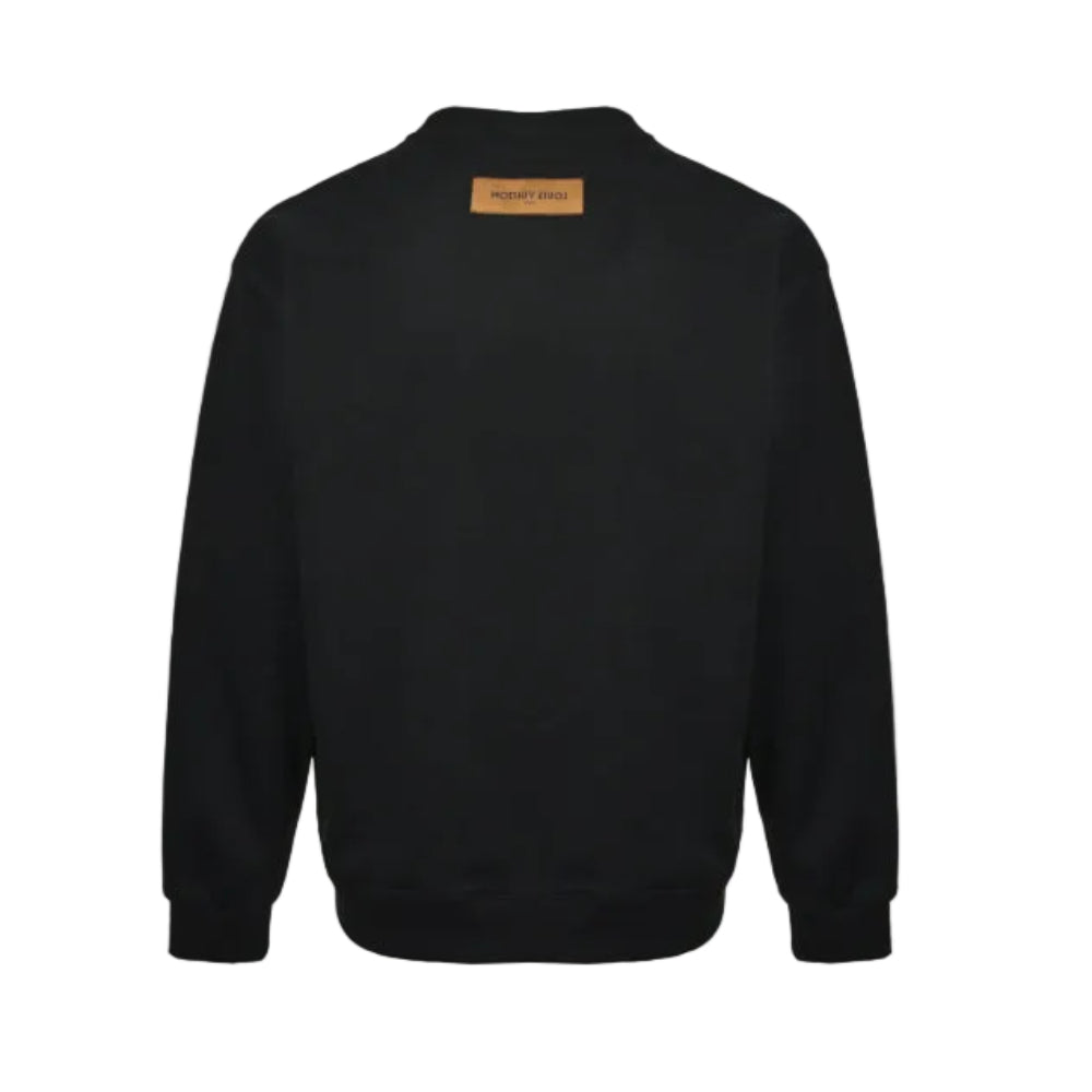 Louis Vuitton Leather Label Minimal Sweatshirt – Black