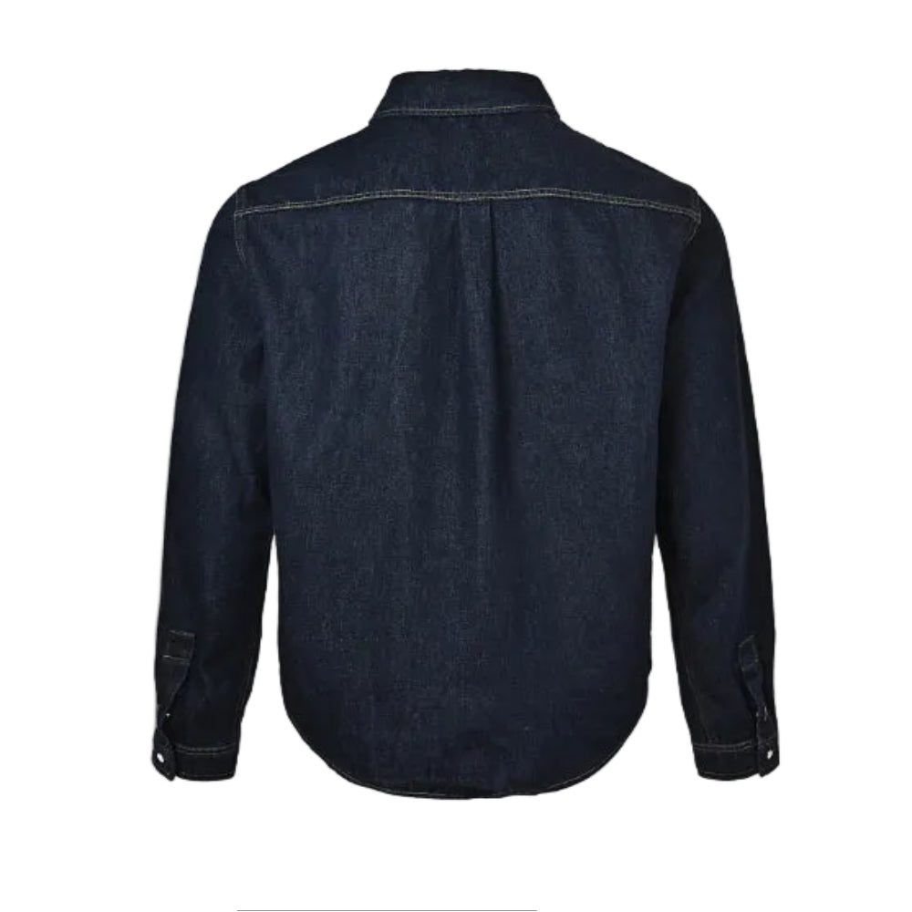 Louis Vuitton Gold Logo Embroidery Denim Shirt – Indigo