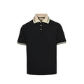Gucci Black Piqué Contrast Collar GG Monogram Embroidered Stripe Tipped Polo Shirt