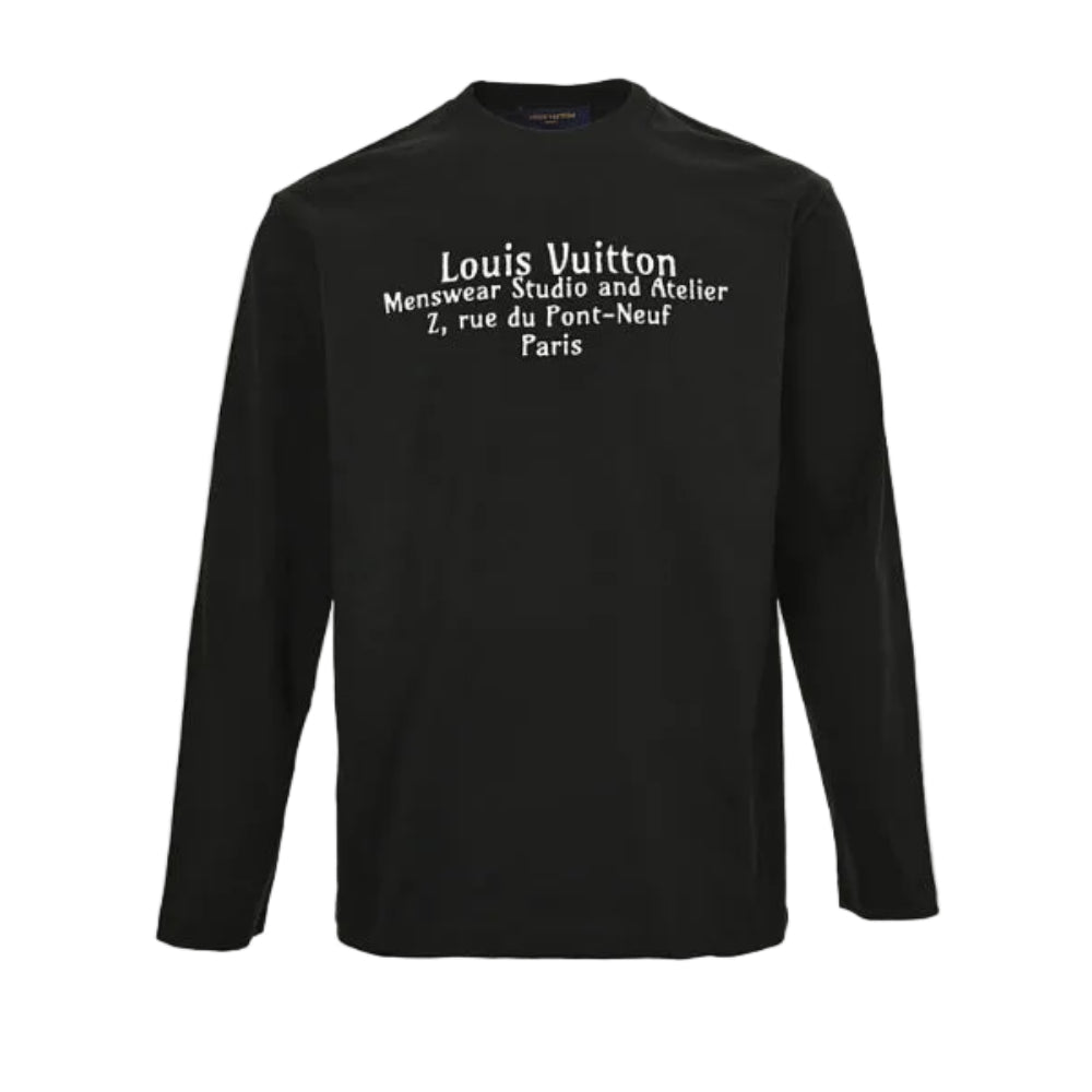 Louis Vuitton Giant Brushstroke Logo Long Sleeve Tee – Black