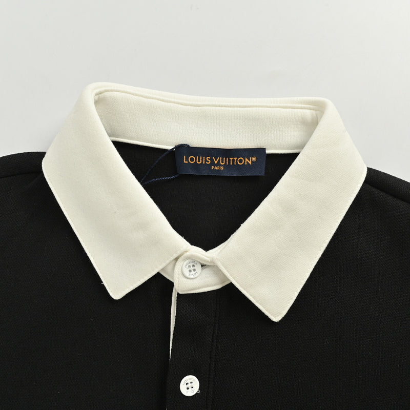 Louis Vuitton Diamond Badge Rugby Polo Sweatshirt – Black