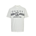 Gucci White Double-G Stripe Wordmark Graphic Tee