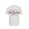 Gucci Ivory Double-G Stripe Wordmark Graphic Tee