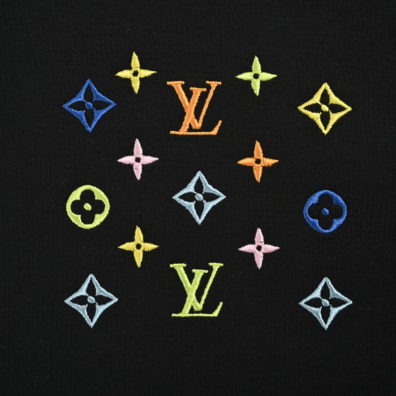 Louis Vuitton Multicolor Monogram Scatter Embroidery Crewneck – Black