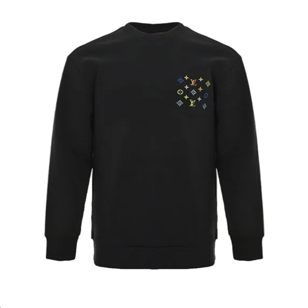 Louis Vuitton Multicolor Monogram Scatter Embroidery Crewneck – Black