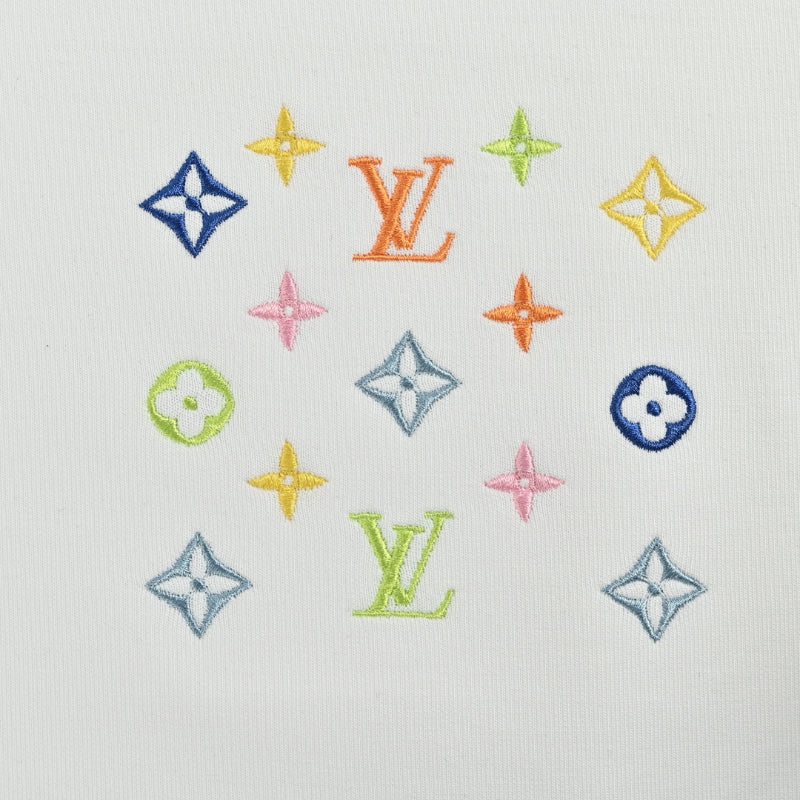 Louis Vuitton Multicolor Monogram Scatter Embroidery Crewneck – White