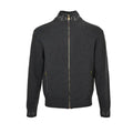 Louis Vuitton Monogram Jacquard Collar & Cuff Knit Zip Jacket – Charcoal