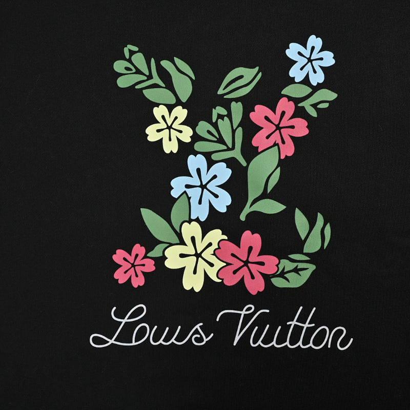 Louis Vuitton Floral Letter Embroidery Crewneck – Black