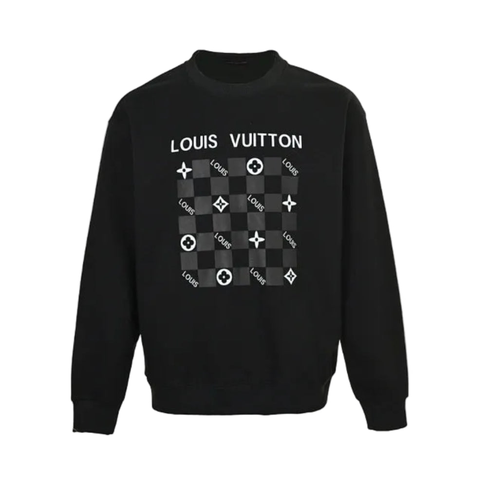 Louis Vuitton Damier Checkerboard Graphic Crewneck – Black