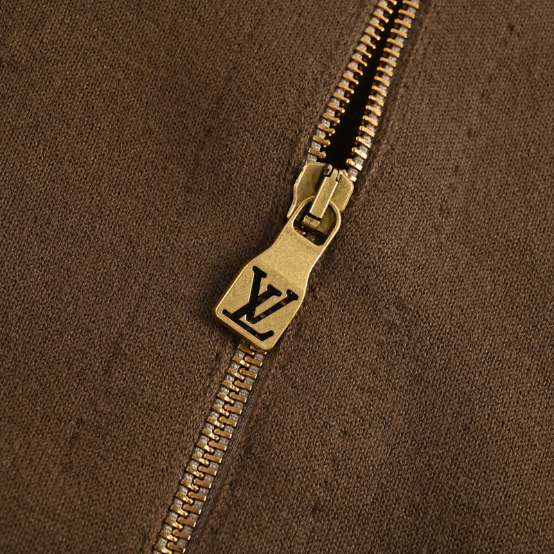 Louis Vuitton Clean Polo Collar Full-Zip Knit Jacket – Olive Brown