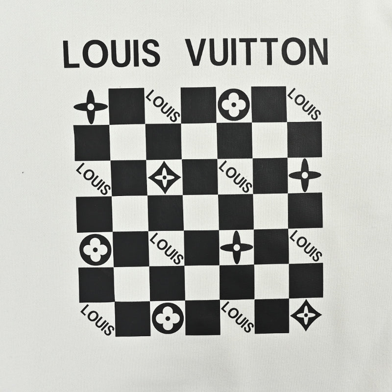 Louis Vuitton Damier Checkerboard Graphic Crewneck – Cream