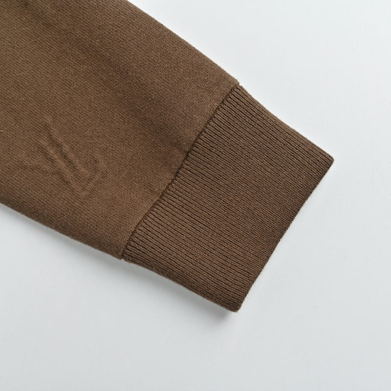 Louis Vuitton Clean Polo Collar Full-Zip Knit Jacket – Olive Brown