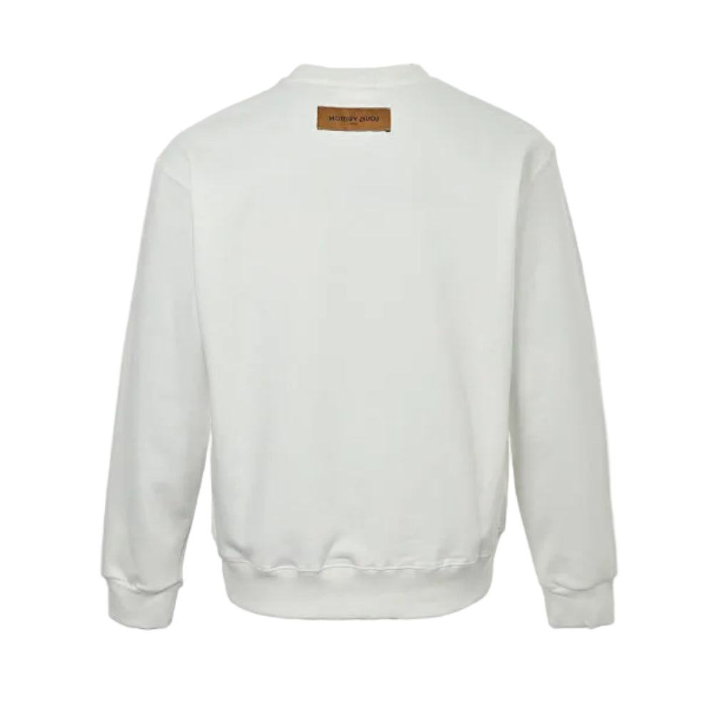 Louis Vuitton Monogram Icon Grid Embroidery Crewneck – White