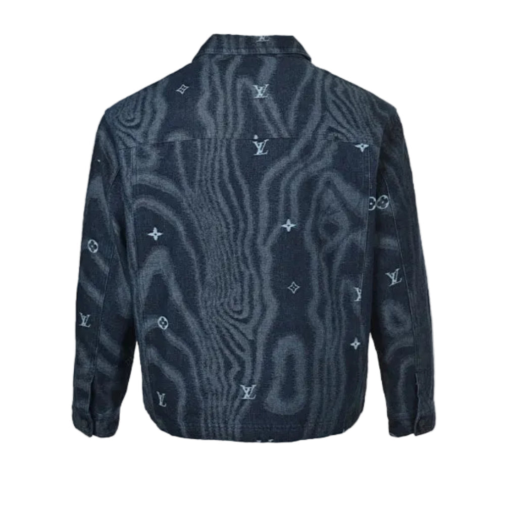 Louis Vuitton Monogram Scatter Embroidery Psychedelic Wave Denim Jacket – Indigo
