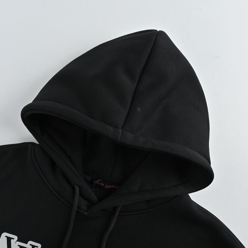 Louis Vuitton Monogram Badge & Smiley Patch Hoodie – Black