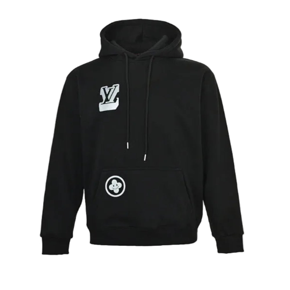 Louis Vuitton Monogram Badge & Smiley Patch Hoodie – Black
