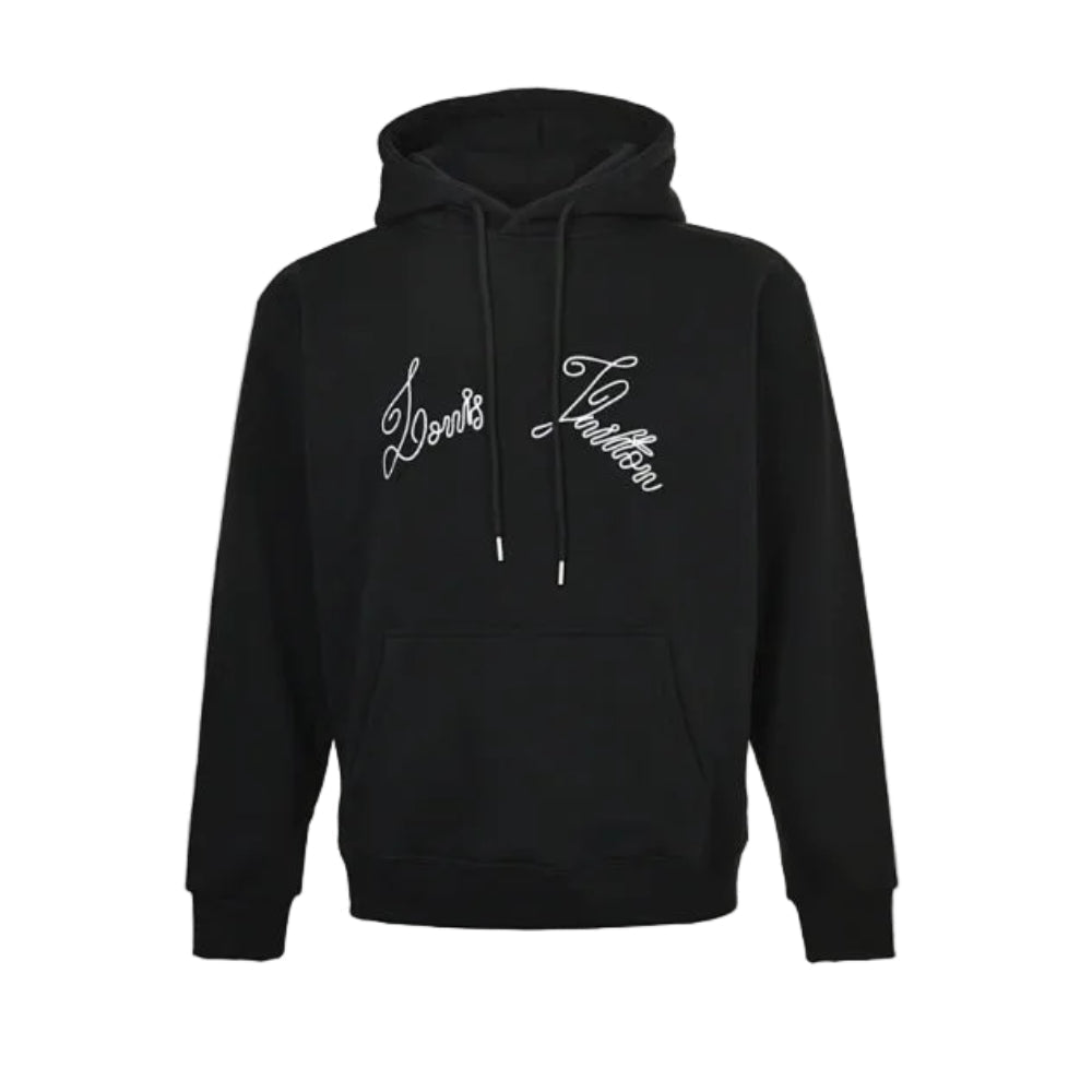 Louis Vuitton Cursive Script Embroidery Hoodie – Black