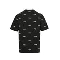 Gucci Black All-Over Script Logo Embroidered Heavyweight Tee