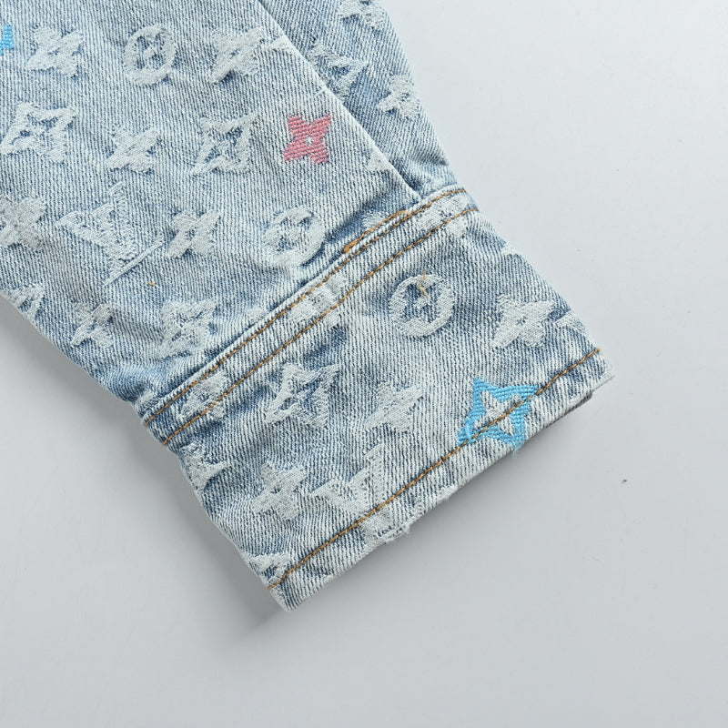 Louis Vuitton Monogram Jacquard Multicolor Denim Overshirt – Light Blue