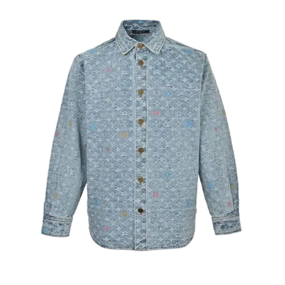 Louis Vuitton Monogram Jacquard Multicolor Denim Overshirt – Light Blue
