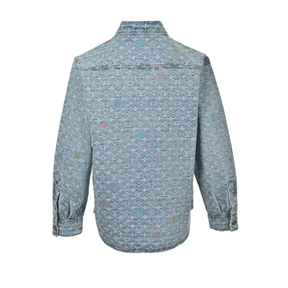 Louis Vuitton Monogram Jacquard Multicolor Denim Overshirt – Light Blue