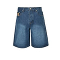 Louis Vuitton Leather Patch Washed Denim Shorts — Mid Blue