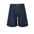 Louis Vuitton Signature Badge Denim Shorts — Raw Navy