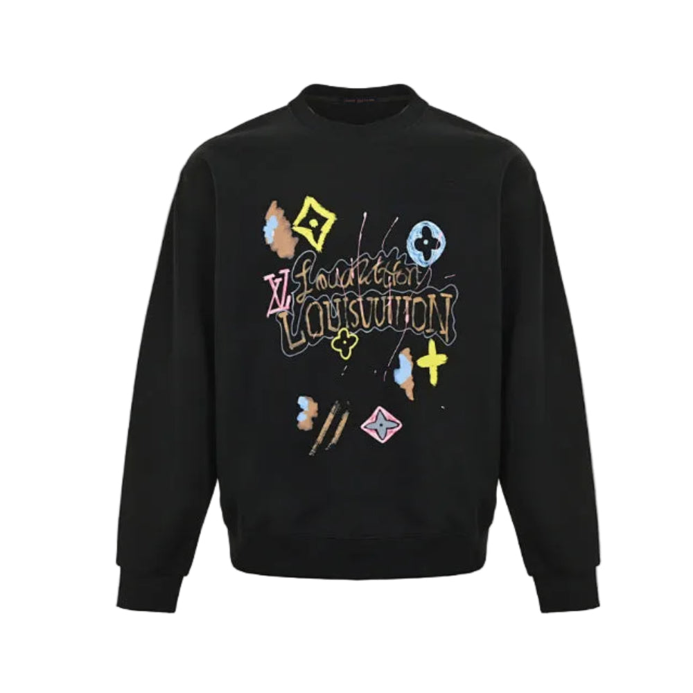 Louis Vuitton Graffiti Monogram Sweatshirt – Black