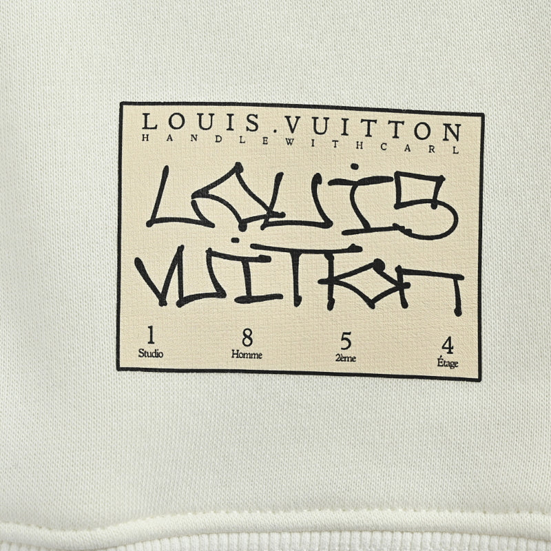 Louis Vuitton  Leather Label Minimal Sweatshirt – Cream