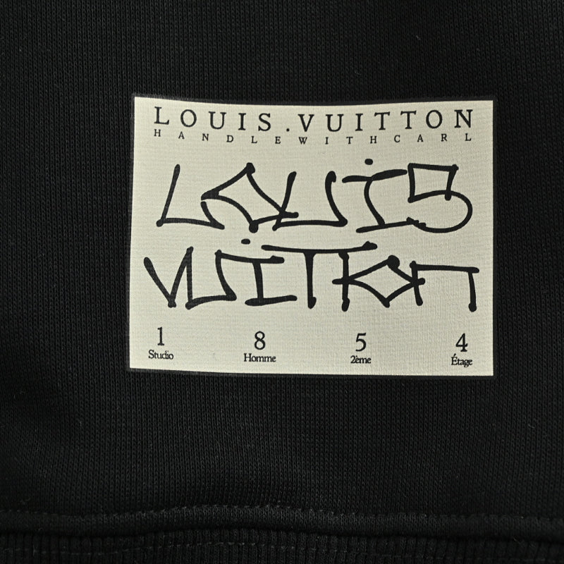 Louis Vuitton Leather Label Minimal Sweatshirt – Black