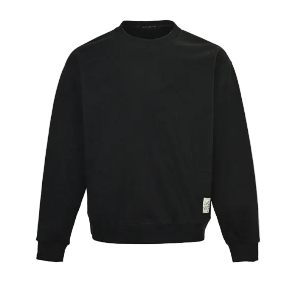 Louis Vuitton Leather Label Minimal Sweatshirt – Black