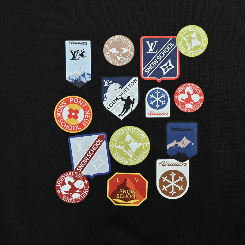 Louis Vuitton Snow School Badge Collage Sweatshirt – Black