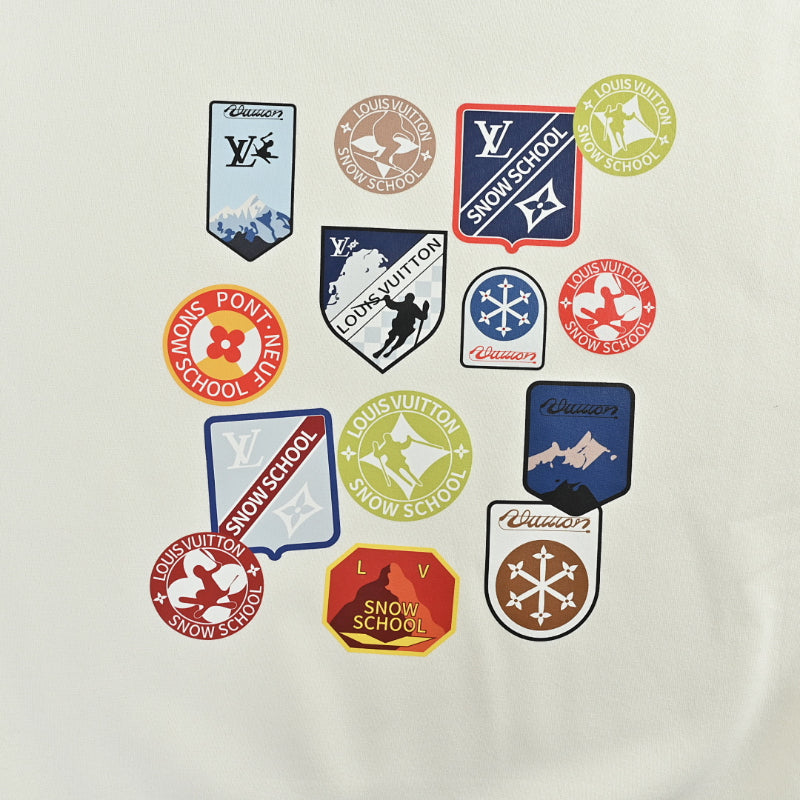 Louis Vuitton Snow School Badge Collage Sweatshirt – Cream