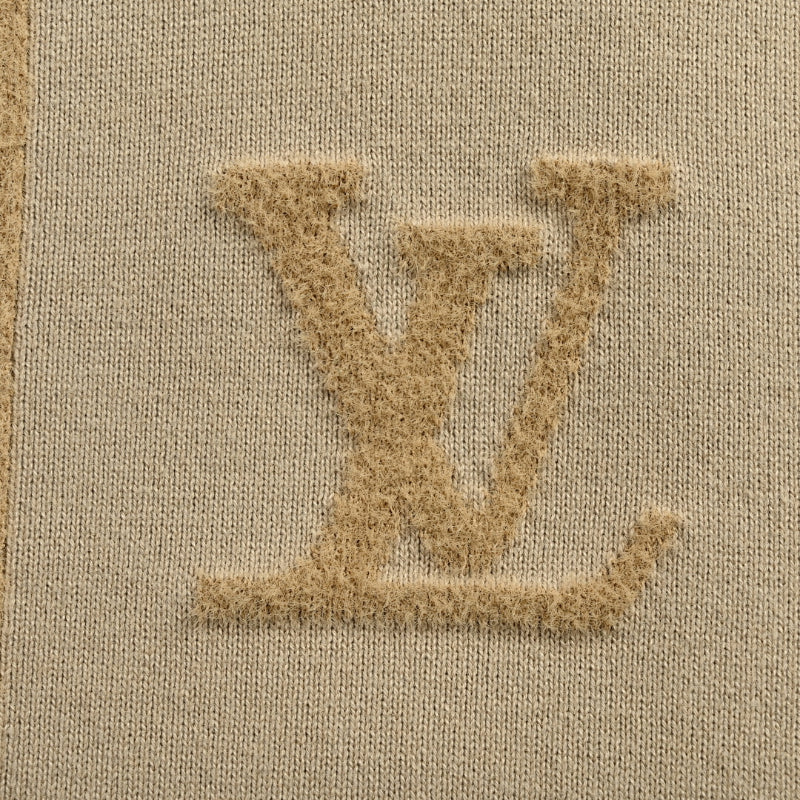 Louis Vuitton Tonal Embossed Arch Panel Knit Zip Jacket – Camel
