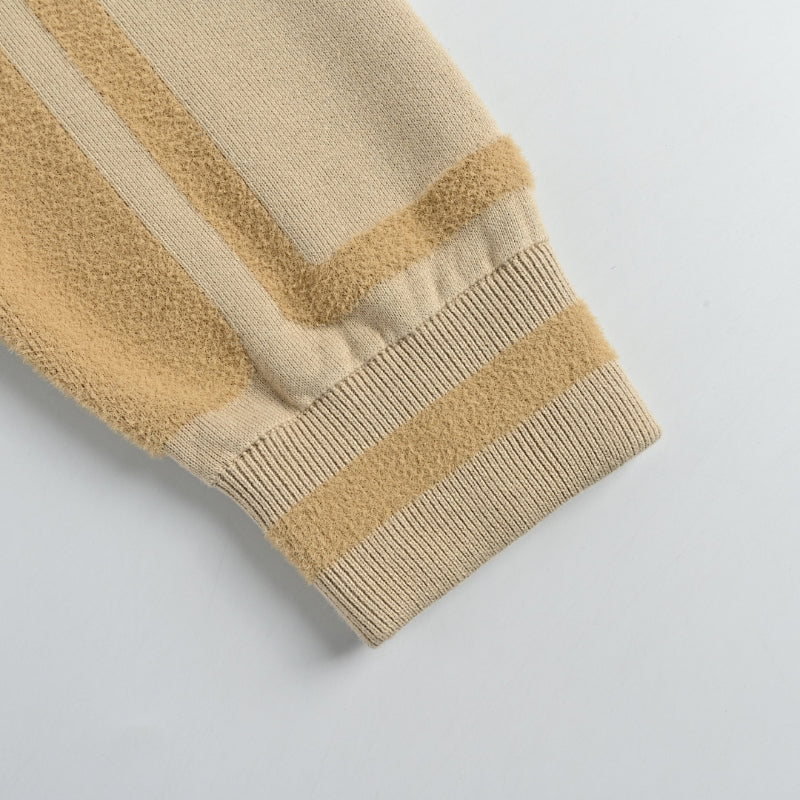 Louis Vuitton Tonal Embossed Arch Panel Knit Zip Jacket – Camel