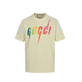 Gucci Off-White Rainbow Gradient Wordmark Lightning Bolt Heavyweight Tee