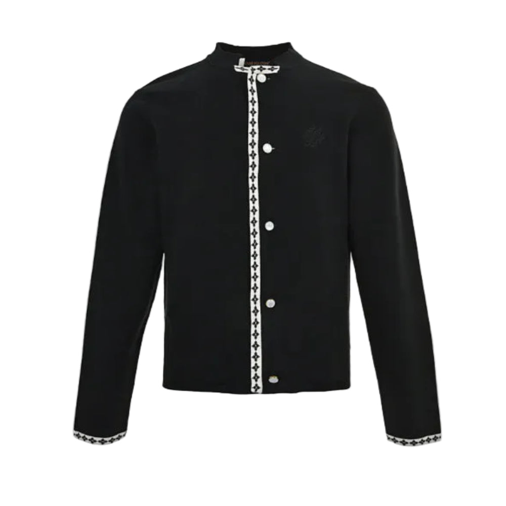 Louis Vuitton Monogram Trim Knit Cardigan – Black