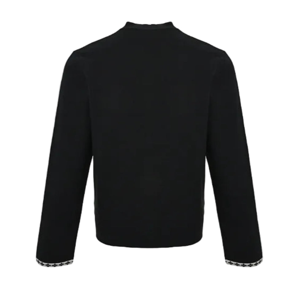 Louis Vuitton Monogram Trim Knit Cardigan – Black