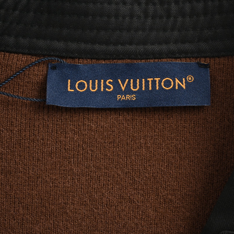 Louis Vuitton Monogram Button Deep V-Neck Knit Pullover – Brown / Black