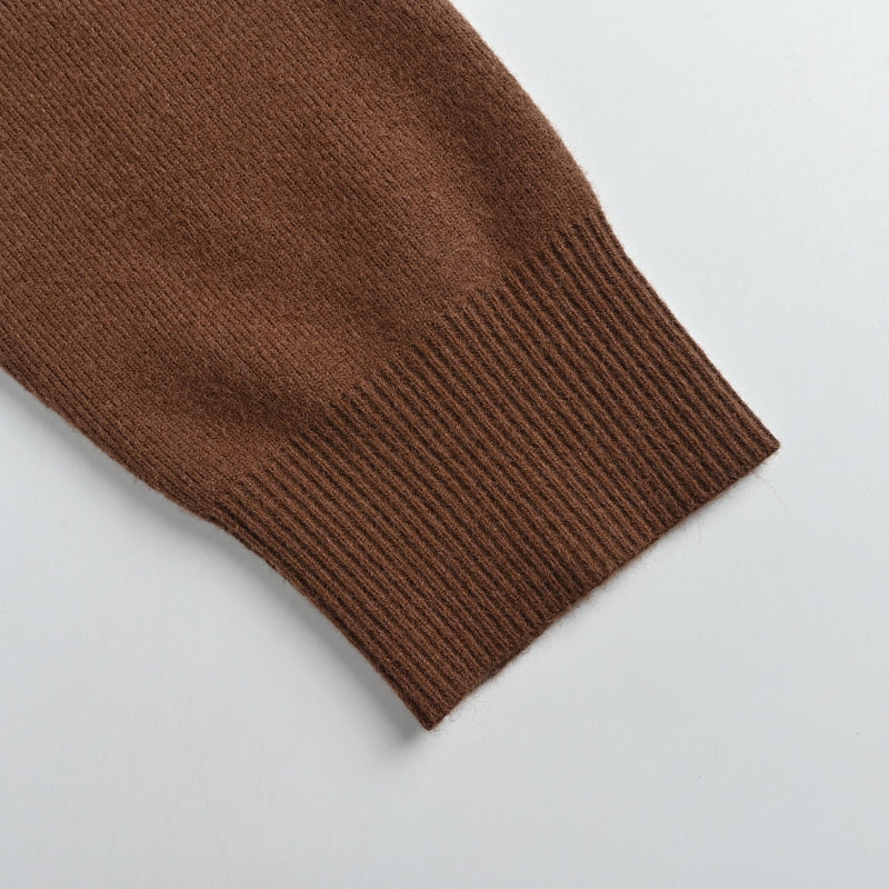 Louis Vuitton Monogram Button Deep V-Neck Knit Pullover – Brown / Black