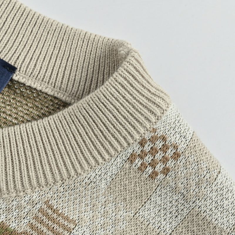 Louis Vuitton Pixel Camo Damier Jacquard Knit Sweater – Sand Multi