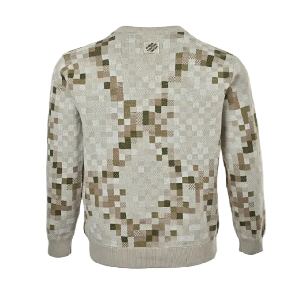 Louis Vuitton Pixel Camo Damier Jacquard Knit Sweater – Sand Multi