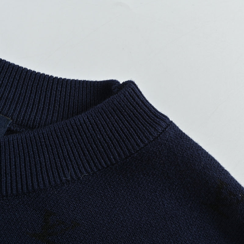 Louis Vuitton Animal Scatter Embroidery Knit Sweater – Navy