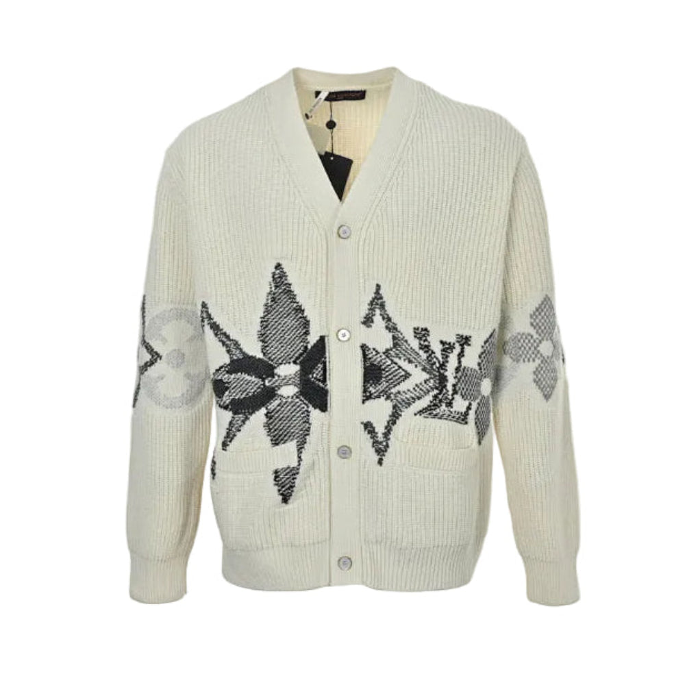Louis Vuitton Giant Monogram Jacquard Knit Cardigan – Ecru