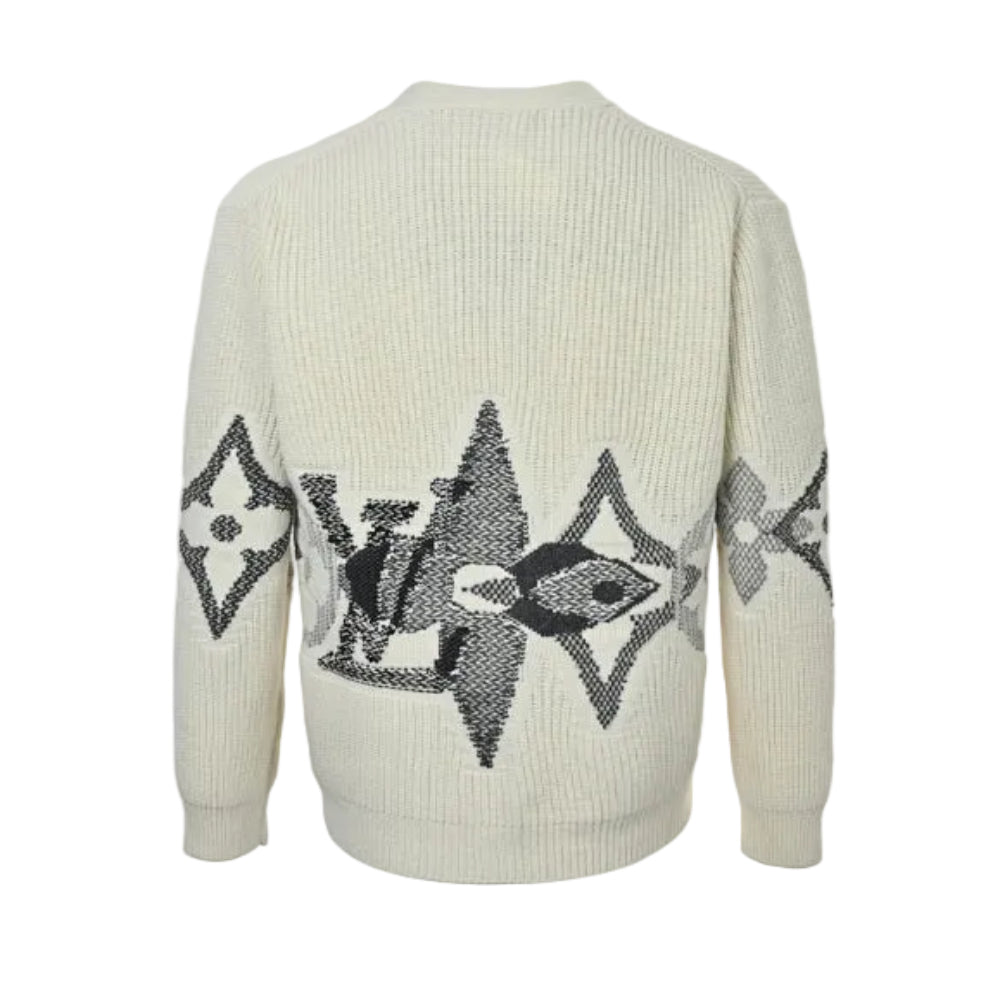 Louis Vuitton Giant Monogram Jacquard Knit Cardigan – Ecru