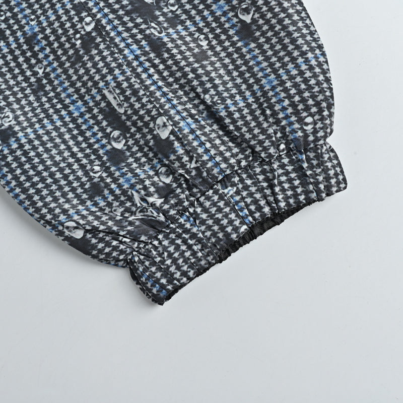 Louis Vuitton Monogram Scatter Embroidery Houndstooth Hooded Jacket – Charcoal