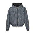Louis Vuitton Monogram Scatter Embroidery Houndstooth Hooded Jacket – Charcoal