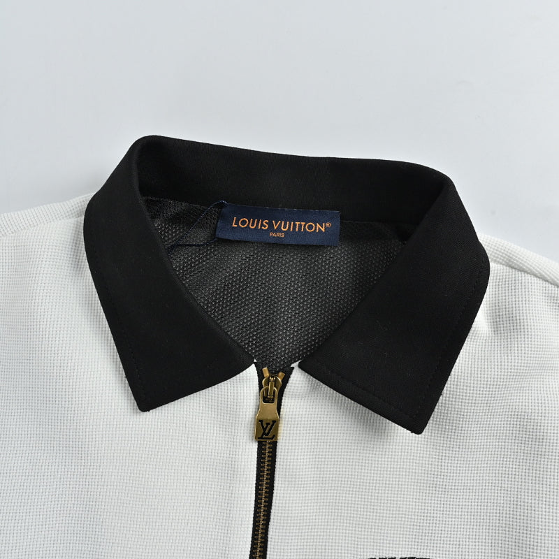 Louis Vuitton Racing Stripe Color Block Zip Jacket – Black / White
