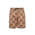 Gucci All-Over Dual-Letter Print Swim Shorts – Camel