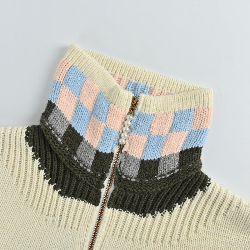 Louis Vuitton  Pearl Zip Knit Cardigan – Cream